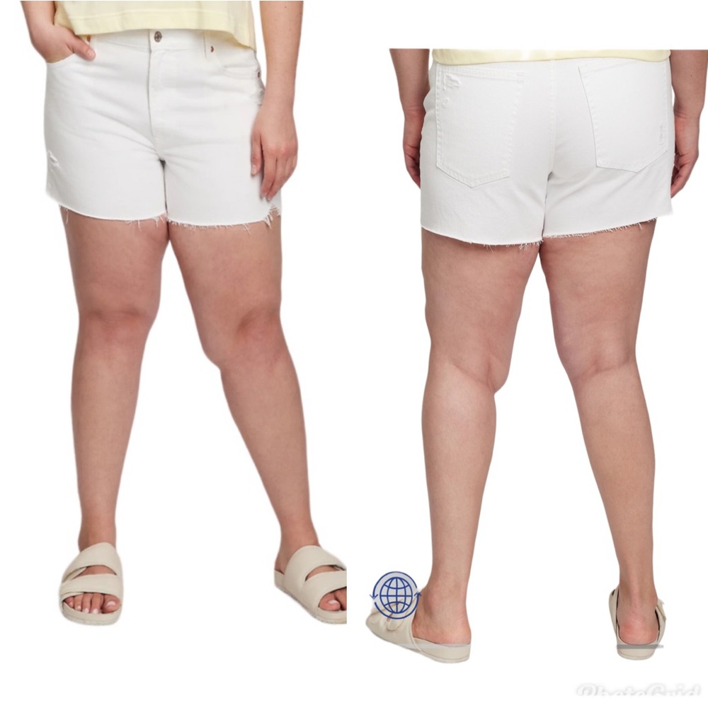 Gap White Low Stride Frayed Hem Shorts Size 31